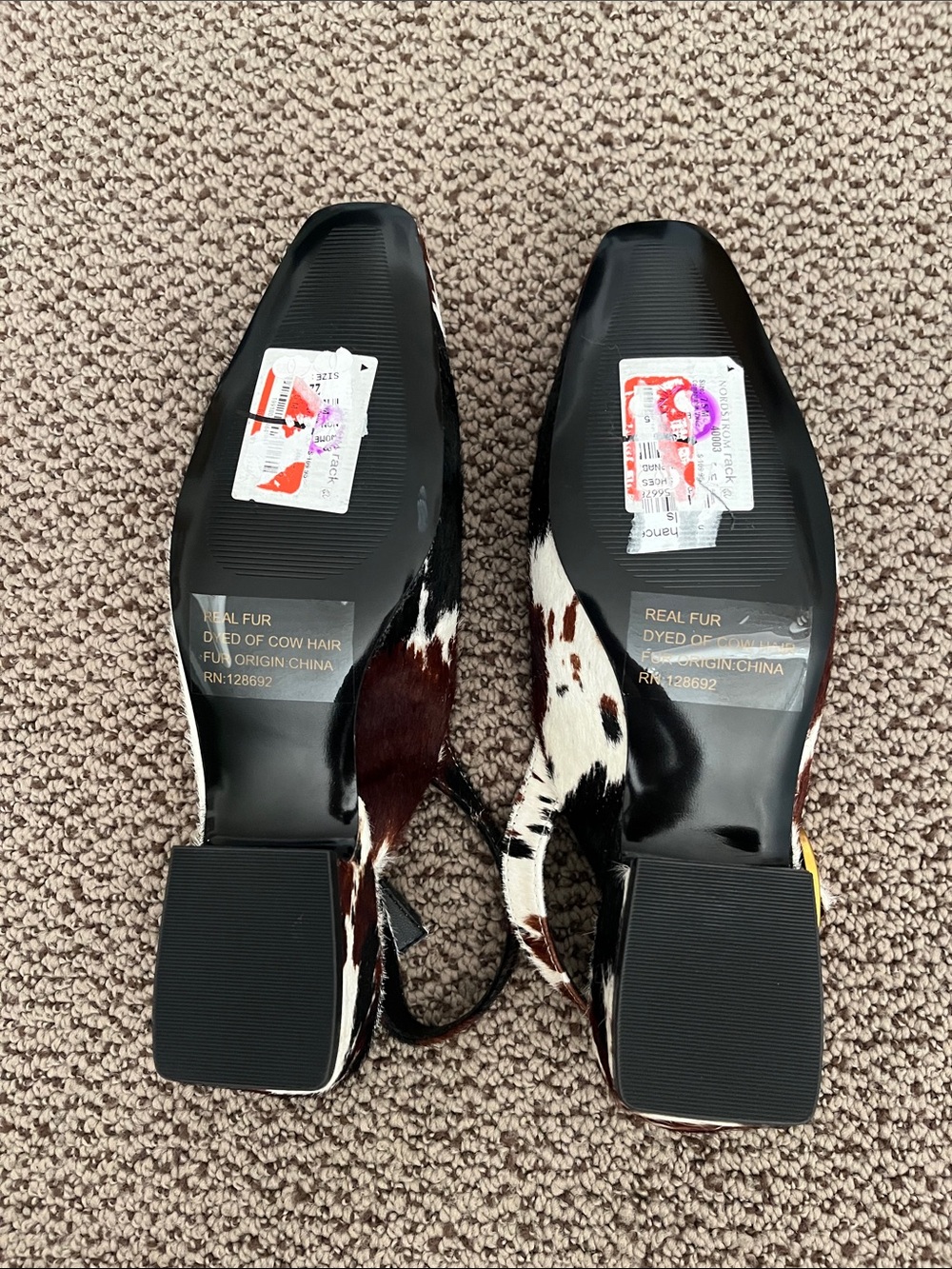 NWT Steve Madden cow fur sling back shoes - Picture 5 of 5